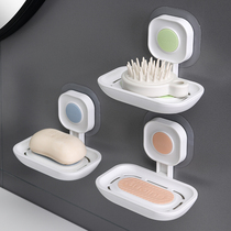 Soap box drain toilet wall-mounted suction cup non-hole wall-mounted soap box hanging home creative soap box