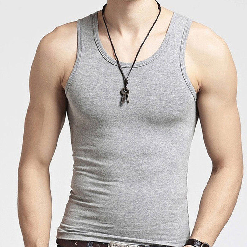 New men vest cotton pastime sports punching jersey youth breathable elastic underwear casual sweatshirt 3