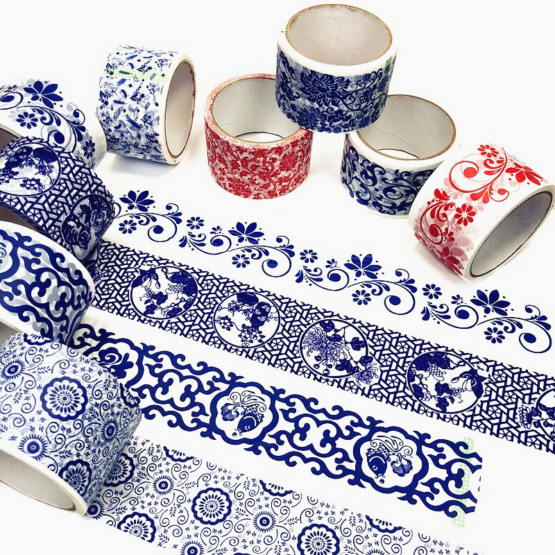 Trường mẫu giáo viền tường sản xuất băng sứ màu xanh và trắng sáng tạo DIY và giấy nghệ thuật cung cấp bố trí môi trường - Băng keo