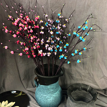 Nordic plum powder simulation flower fake flower Living room interior decoration Plastic floral table decoration Dried flower bouquet decoration