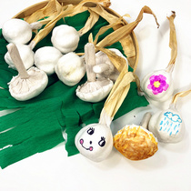 Kindergarten handmade decorative materials Childrens creative diy doodle white mushroom garlic wall decoration ornaments