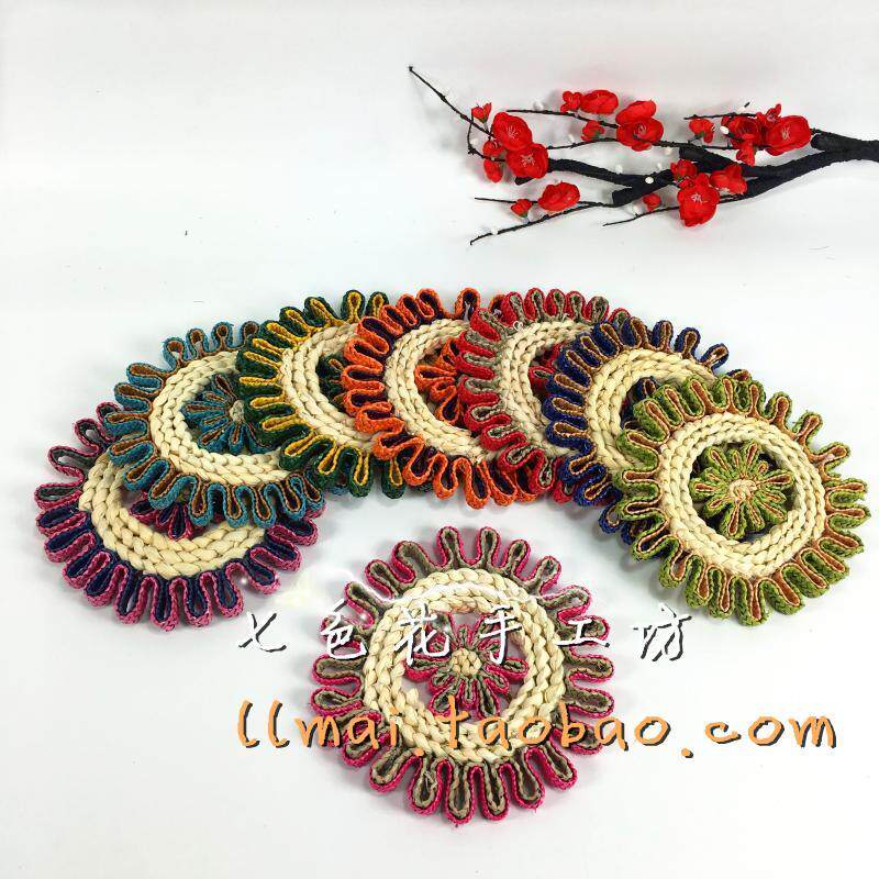 Kindergarten corridor area corner corridor decoration ornaments Leisure farm pure hand-woven straw ethnic style flower ornaments