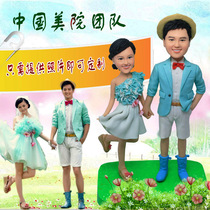 diy clay figure real-life soft pottery doll custom doll Q version wax doll clay figure New year wedding gift