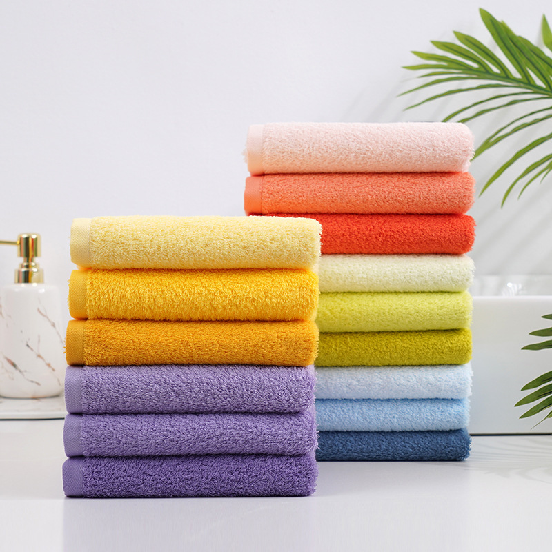 One-Piece Drop-Shipping Candy Rainbow New Nordic Style ins Cream-Style 40-Count Combed Cotton Towels, Cotton Untwisted Soft Plain Color