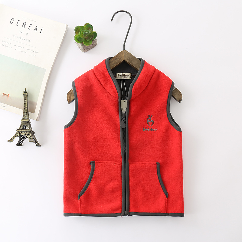 Quần áo trẻ em 2018 mùa thu trẻ em không tay vest nữ cổ áo giản dị vest bé trai vest vest áo gile cho bé lịch lãm đáng yêu