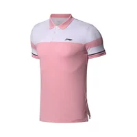 Li Ning 2018 mùa hè mới cho nam thể thao áo sơ mi ve áo ngắn tay APLN227 - Áo polo thể thao áo nam polo