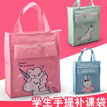 Tuition bag students use tutoring bag Art bag for primary school students large canvas portable multi-layer make-up class bag