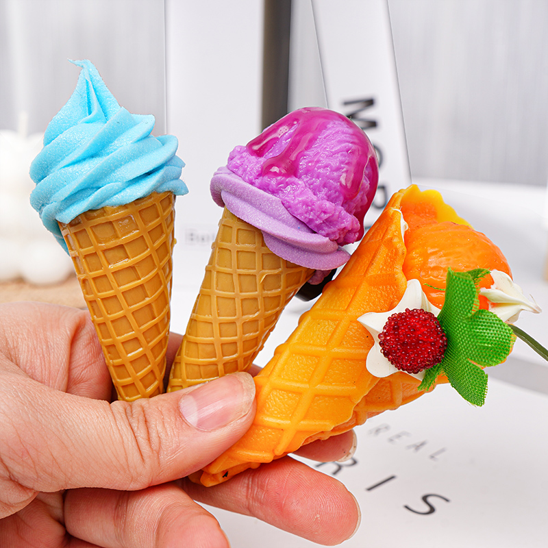 Simulation Mini Ice Cream Model Small Number Crisp Leather Sweet Cylinder Creative Commercial Fake Ice Cream Sweet Props Food Toys-Taobao
