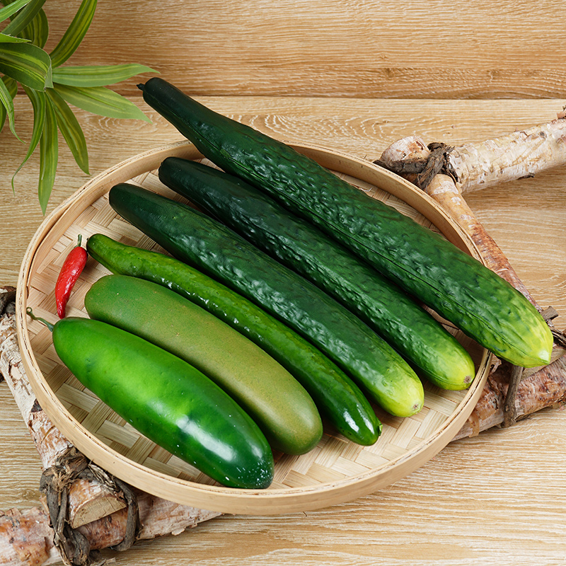 Simulation Long Cucumber Foam Fake Vegetable Green Melon Model Photographic View Prop Cabinet Decoration Early Teaching Plastic-Taobao