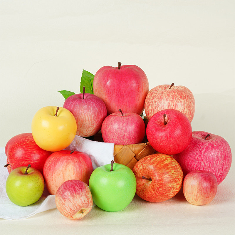 Emulation Green Red Yellow Apple Model Foam Fake Fruit Photography Props Christmas Decorations Pendulum Children Teaching Aids Toys