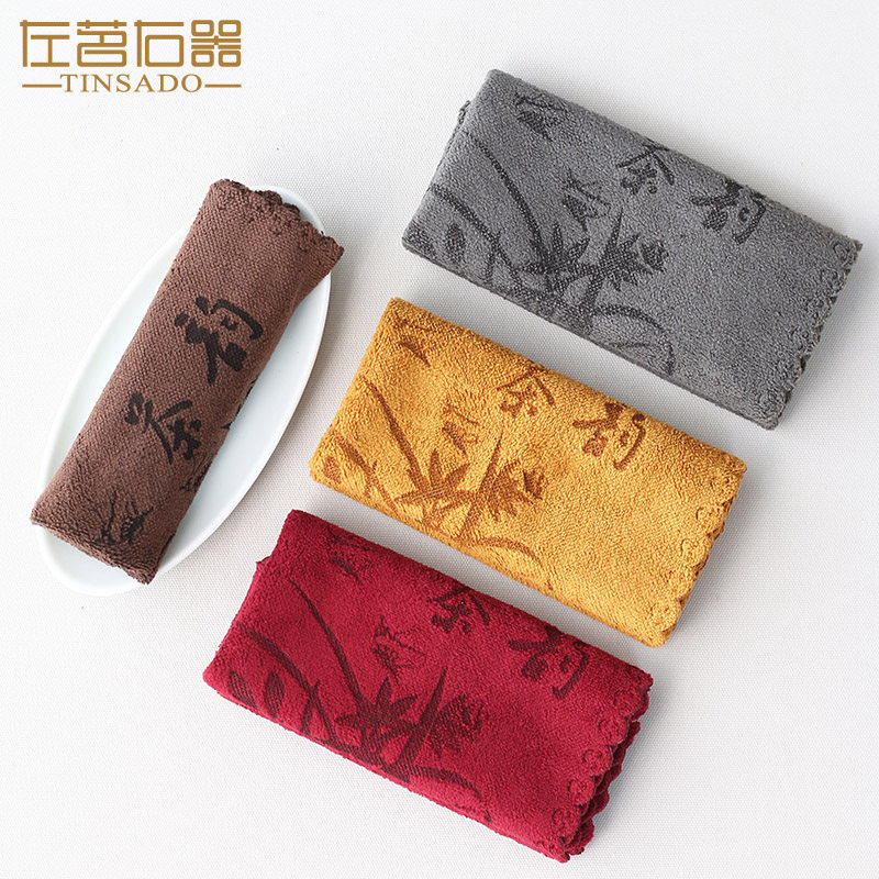 Left and right utensils, cotton and hemp tea towels absorb water and thicken pots, tea mats, tea mats, square Japanese tea sets, kung fu tea and tea ceremony