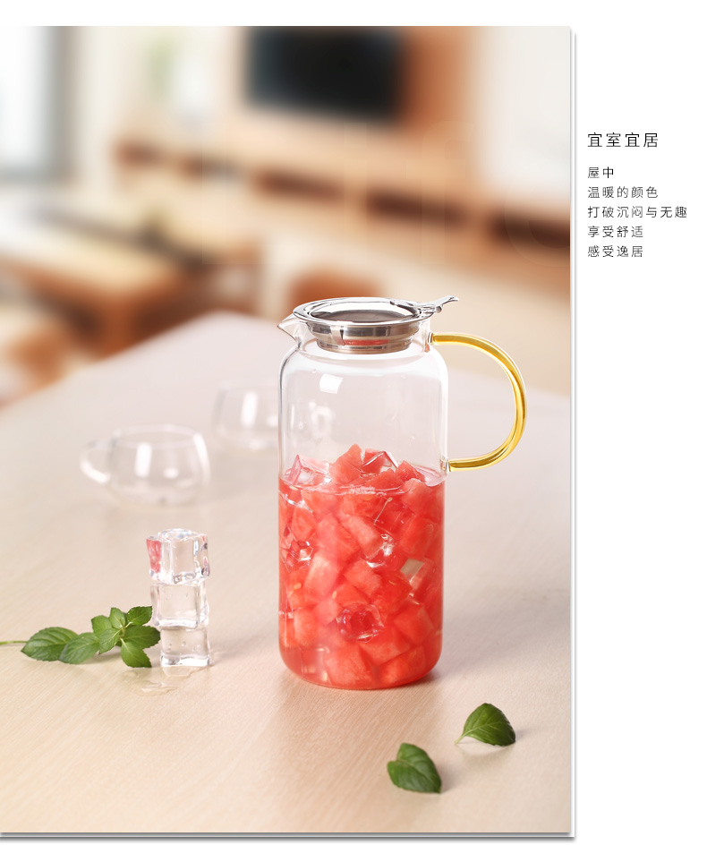 ZuoMing right implement large glass teapot tea separation stainless steel filter more flower pot heat single pot of tea