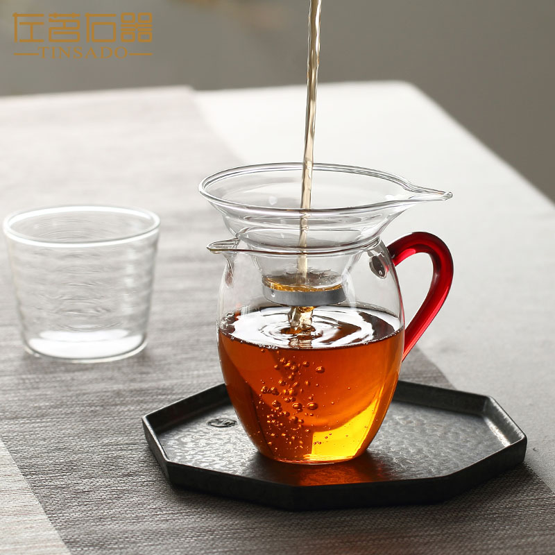 ZuoMing right implement creative tea glass tea strainer stainless steel) a cup of tea kungfu tea set with a cup of filter