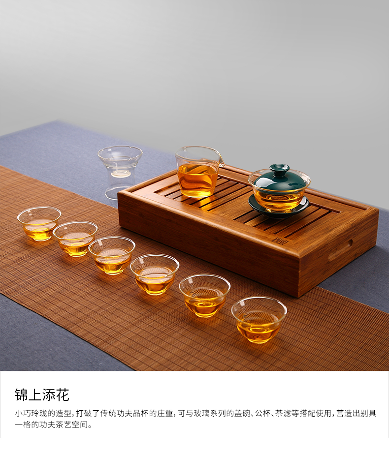 ZuoMing right device cups transparent heat - resistant glass tea kungfu sample tea cup small cups little upset 6 pack