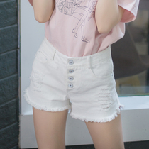 (Stem Bean Living Gallery) New Students Breaking Holes In Black And White Jeans Shorts Hot Pants