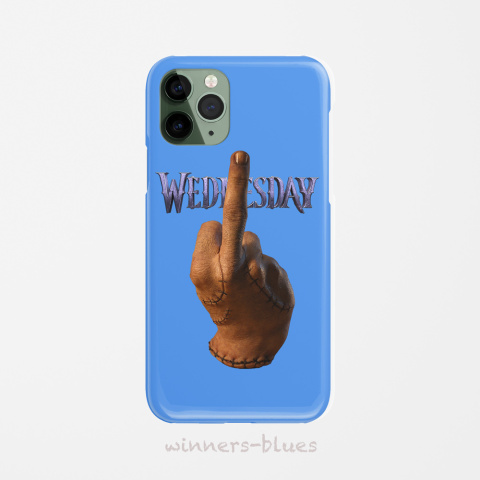 Wednesday New Thing Middle Finger Illustration – Funny Plus/Pro/Max – 16, 15, 14, 13, 12 iPhone Case