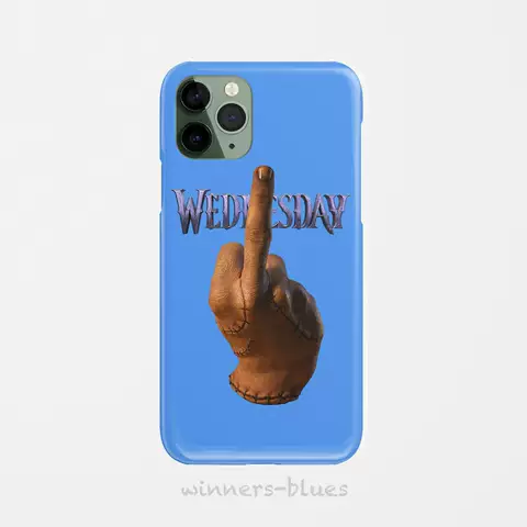 Wednesday New Phone Cases Covers Thing Middle Finger Illustration – Funny Plus/Pro/Max – iPhone 16, iPhone 15, iPhone 14, iPhone 13, iPhone 12