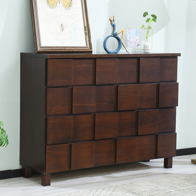 Simple modern bedroom chest of drawers solid wood chest of drawers storage cabinet drawer-style living room chest of drawers special storage low cabinet - Taobao
