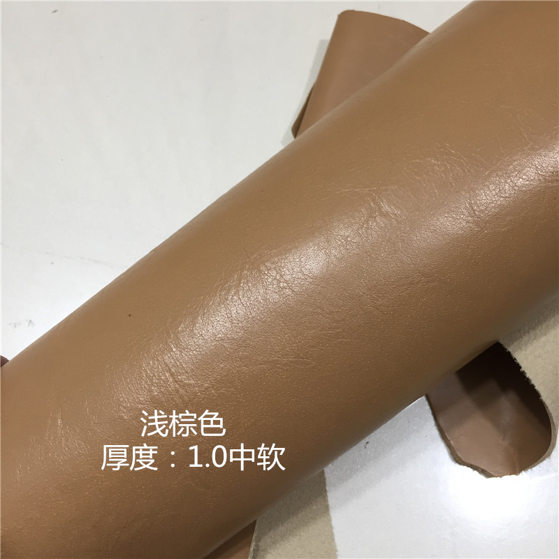 Handmade Diy Head Layer Cow Leather Material Genuine Leather Fabric Cloth Light Brown Cow Leather Thickness 1 0 Soft 1A3155