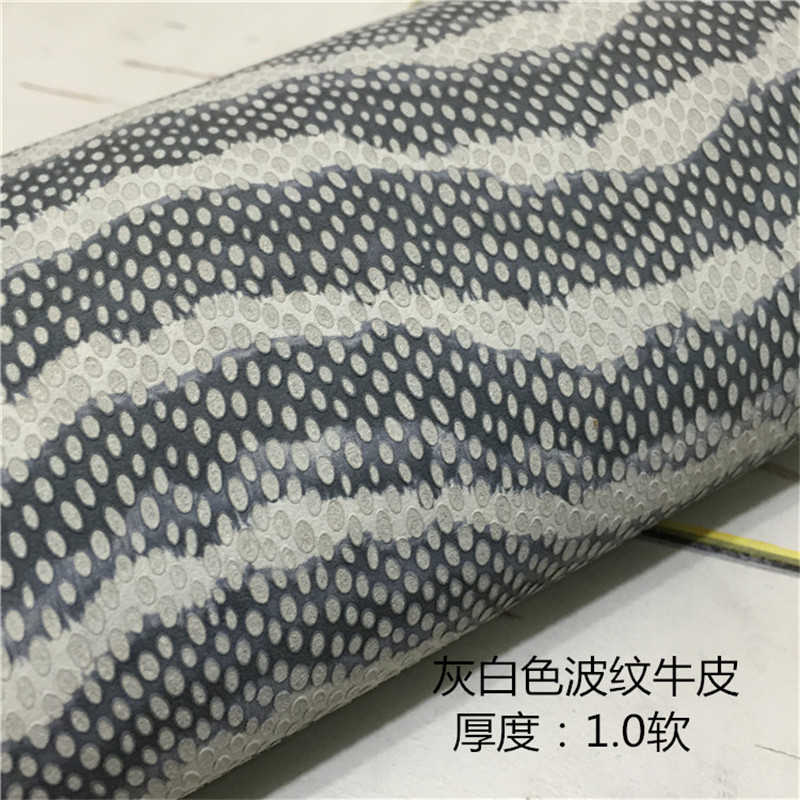 European and American Import Head Cow Leather Handmade Diy Leather Leather Leather Genuine Leather fabric Grey White Corrugated Cow Leather