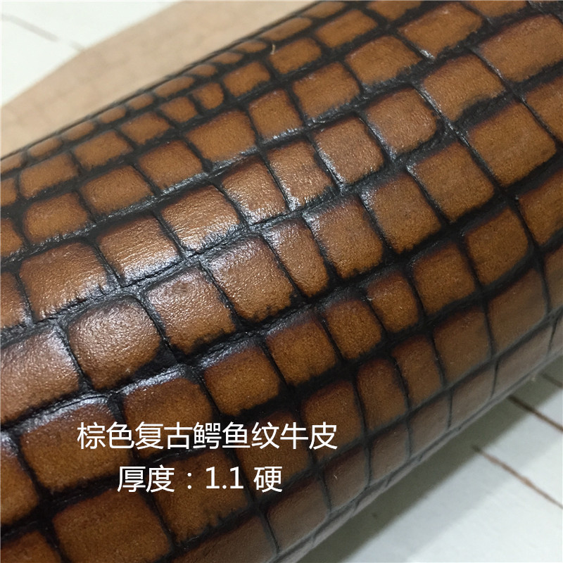 European and American imports head layer of cow leather handmade DIY leather leather leather genuine leather fabric fabric retro crocodile print