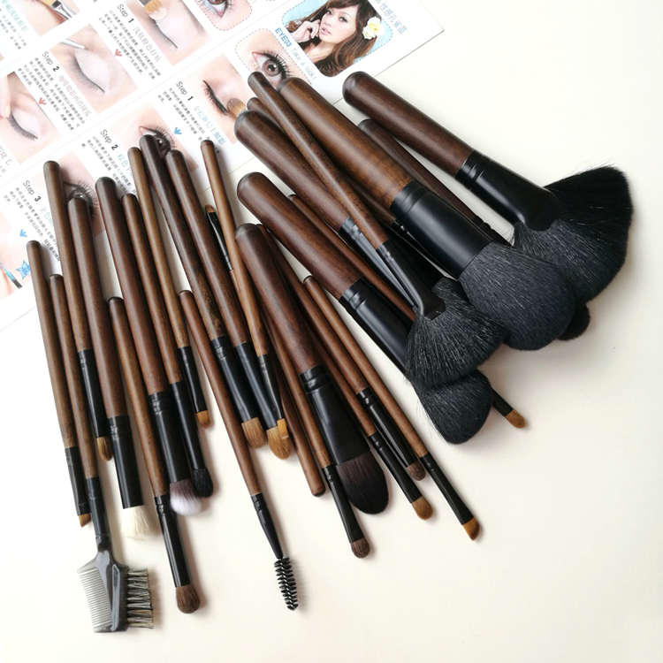 Makeup Artist Set Professional Makeup Brush Bộ hoàn chỉnh Bộ công cụ trang điểm nâng cao 26 Set Bàn chải lông kết hợp lông động vật - Các công cụ làm đẹp khác chân mày cho mặt tròn