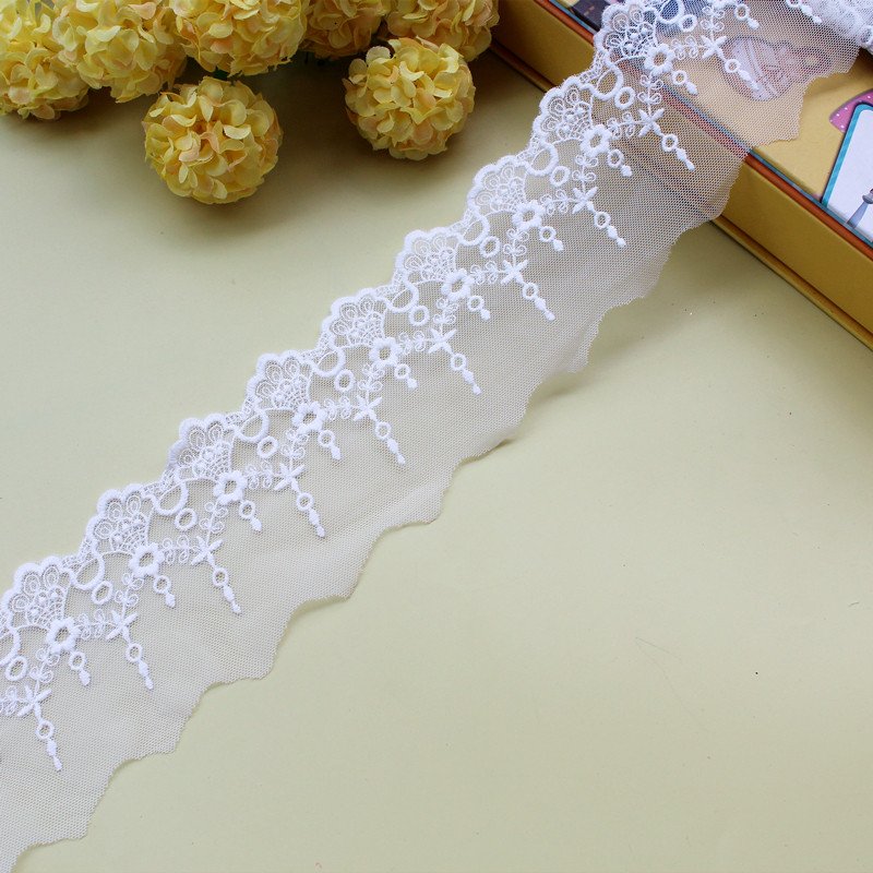 Best-selling off-white mesh embroidery lace accessories handmade diy clothing collar skirt decoration width 7cm