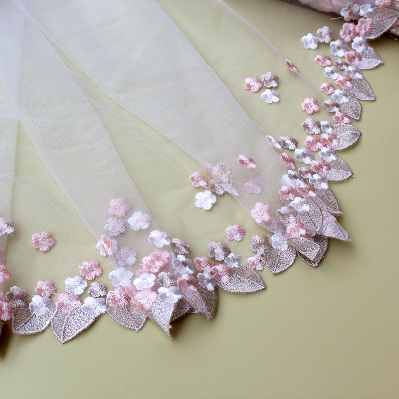 Best selling handmade diy lace accessories 1162790 colorful net flower curtain dress embroidered lace width 17-40cm