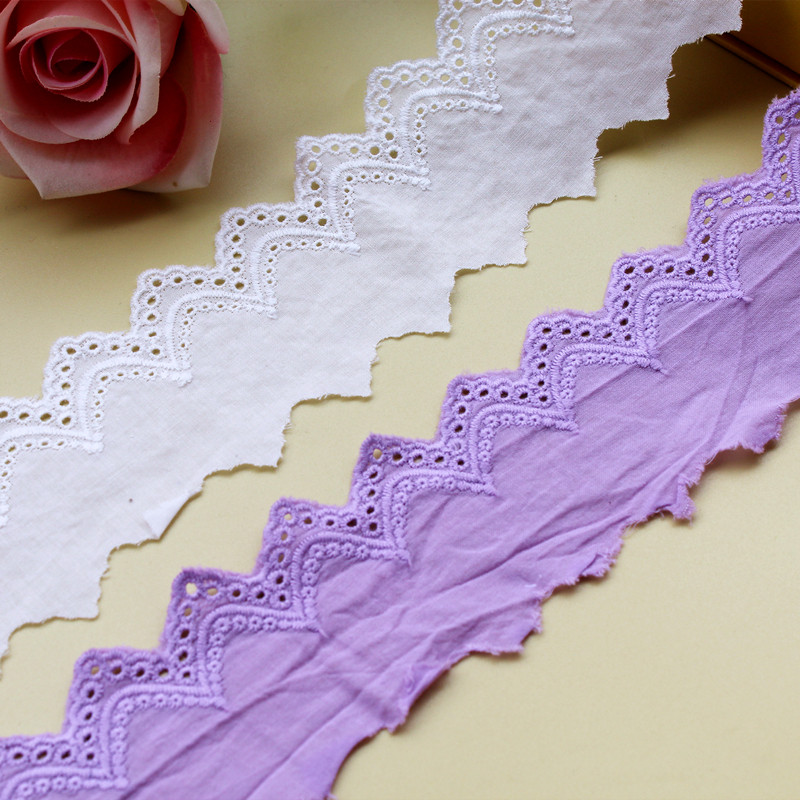 Special high-quality sea edge diy cotton lace accessories 10205 embroidery lace skirt hem fabric decoration material 5cm