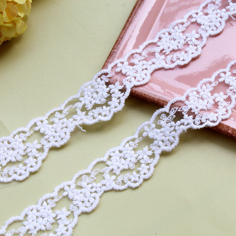Handmade diy clothing lace accessories off-white pure cotton net flower embroidery lace lace bow decoration 3cm
