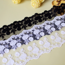 Hot sale rice white black lace accessories cotton embroidery mesh handmade diy hair accessories 11cm