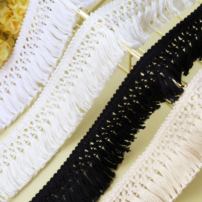 Best-selling sea edge handmade diy black and white apricot cotton tassel lace lace sofa clothing skirt decoration accessories