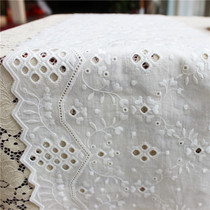 New high quality hollow Flower Vine cotton cloth embroidery lace diy fabric bedding curtain summer accessories 26cm wide
