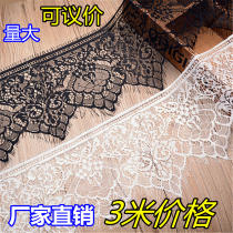 Hot sale 6501 black white nylon eyelash lace accessories clothing decoration material width 18cm