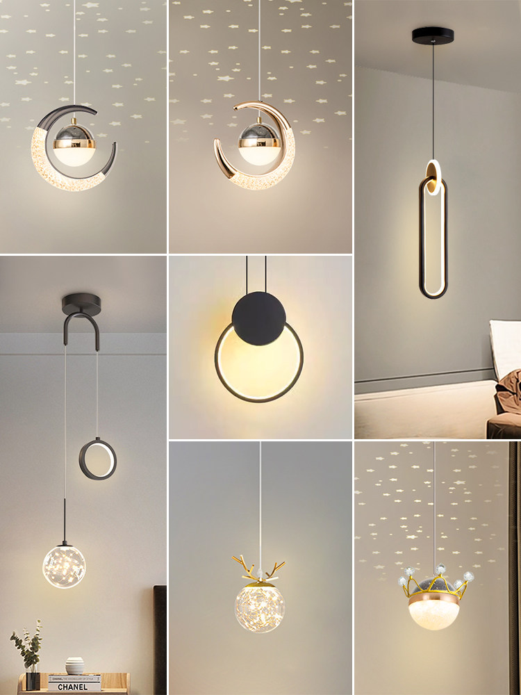 New Style Starry Bedroom Bedside Pendant Light, Simple Modern Creative Personality Art Internet Celebrity Master Bedroom Pendant Light