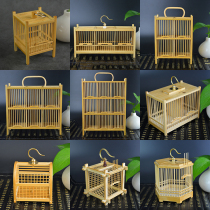 Cage dense grasshopper cage mouth-tied cage The master made a whole bamboo grasshopper cage six squares four squares three squares double grid