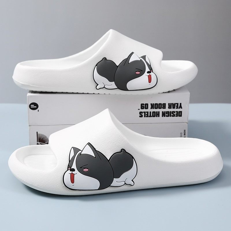 Japanese slippers male outside wearing summer soft bottom non-slip men cool slippers outdoor thick bottom trampled with a sense of drag