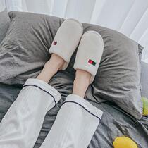 Japanese GP cotton slippers home warm non-slip female winter indoor couple home home home mens hair shoes