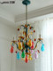 French Chandelier Murano Colored Art Glass Fruit Light Luxury Living Room Dining Room Bedroom Retro Candle Chandelier