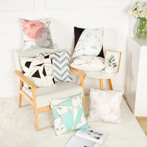 ins Nordic style marble texture geometric super soft pillow custom sofa cushion office lumbar pillow nap pillow
