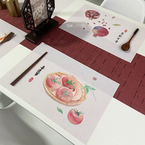 New Chinese New Year placemat folk custom painted printing tableware home hotel creative pvc heat insulation mat can be customized