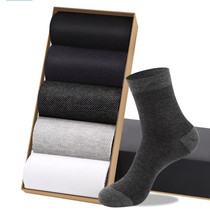 Business Socks Mens Middle Cylinder Pure Cotton Summer Thin stock Deodorant Summer Full Cotton Sweat and breathable mesh Male Short Sox