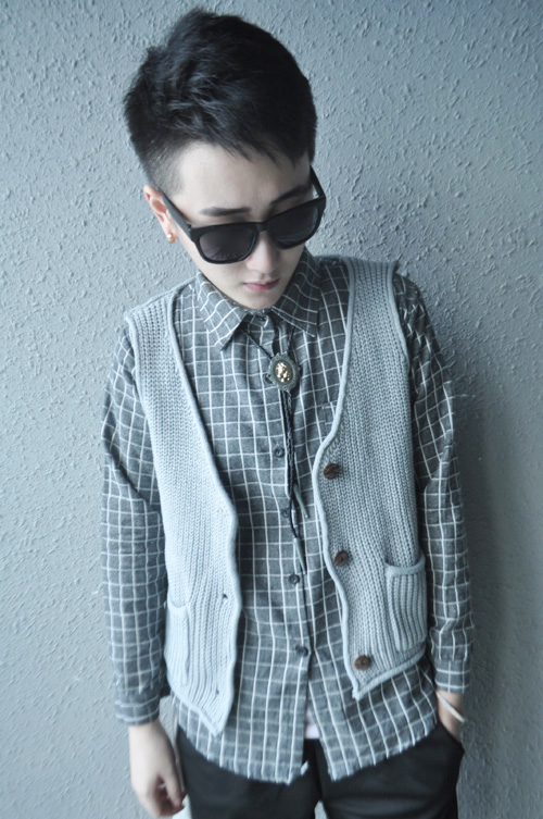 Xu hướng áo len nam size nhỏ áo vest nam vest nam cardigans gió đại học hoang dã Anh khí lười áo len nam hàn quốc
