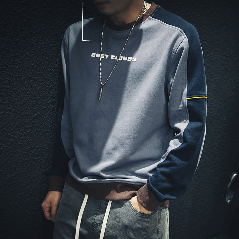 Spring and autumn sweatshirt male loose thickening ins large size size No hat blouses Gats to increase round collar fat Sub-coat Chauded spring