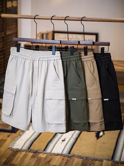 美式工装短裤男夏季2025新款大口袋宽松五分裤直筒运动休闲男裤子