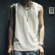 Pure cotton sleeveless t-shirt vest men's loose vest tide brand outer wear short-sleeved boys sports fitness top tide summer