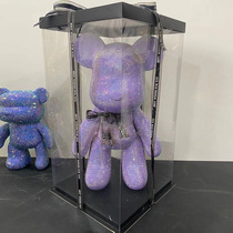 Violence Bear gift box with light with raffia grass ribbon bow