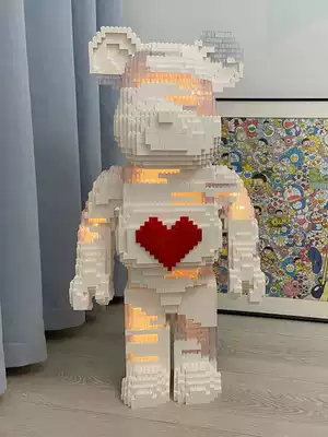 diy love violent bear building block bear Valentine's Day Valentine's Day gift for male and female friends birthday gift building block assembly