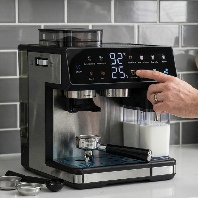 Exported European Standard Coffee Machine, Fully Automatic Steam High-Pressure Italian Coffee Machine with Grinding and Brewing Espresso Machine Exported European Standard Coffee Machine, Fully Automatic Steam High-Pressure Italian Coffee Machine with Grinding and Brewing Espresso Machine