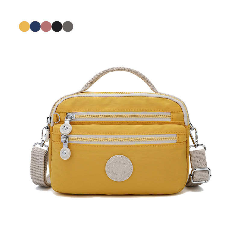 Crossbody bag women's 2022 new fashion handbag simple and versatile contrasting color lightweight nylon cloth water-repellent shoulder bag
